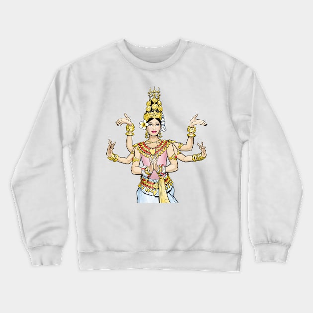 Cambodian Apsara Dancer Crewneck Sweatshirt by MrChuckles